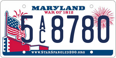 MD license plate 5AC8780