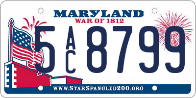MD license plate 5AC8799