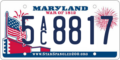 MD license plate 5AC8817