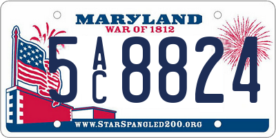 MD license plate 5AC8824