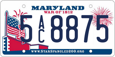 MD license plate 5AC8875