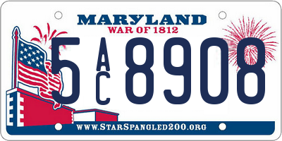 MD license plate 5AC8908