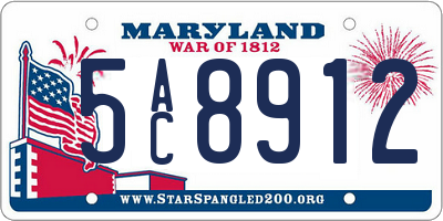 MD license plate 5AC8912