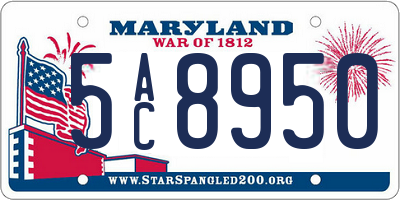 MD license plate 5AC8950