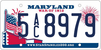 MD license plate 5AC8979