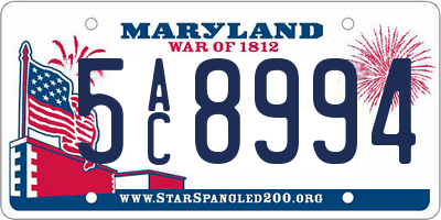 MD license plate 5AC8994