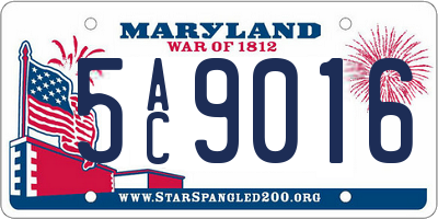 MD license plate 5AC9016