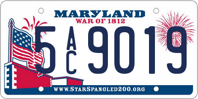 MD license plate 5AC9019