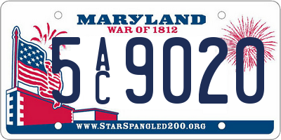 MD license plate 5AC9020