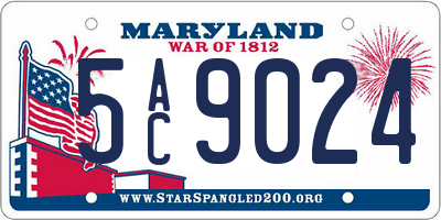 MD license plate 5AC9024
