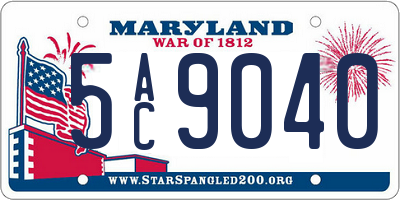 MD license plate 5AC9040
