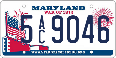 MD license plate 5AC9046