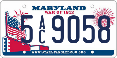 MD license plate 5AC9058