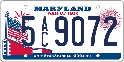 MD license plate 5AC9072