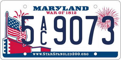 MD license plate 5AC9073