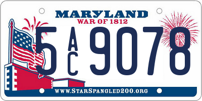 MD license plate 5AC9078