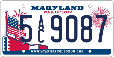 MD license plate 5AC9087