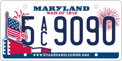 MD license plate 5AC9090