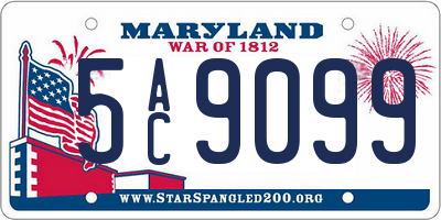 MD license plate 5AC9099