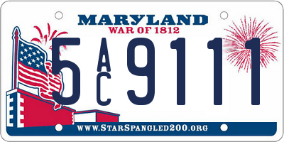 MD license plate 5AC9111