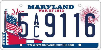 MD license plate 5AC9116