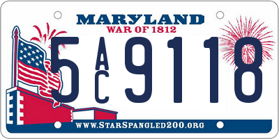 MD license plate 5AC9118