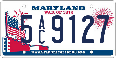 MD license plate 5AC9127