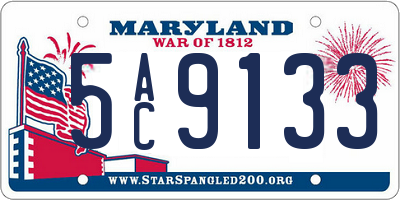 MD license plate 5AC9133