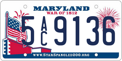 MD license plate 5AC9136