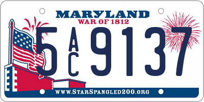 MD license plate 5AC9137