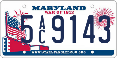 MD license plate 5AC9143