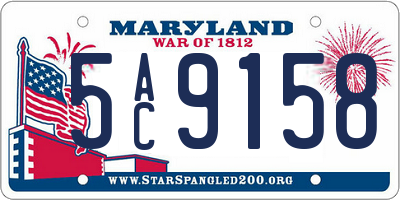 MD license plate 5AC9158