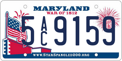 MD license plate 5AC9159
