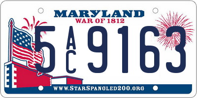 MD license plate 5AC9163