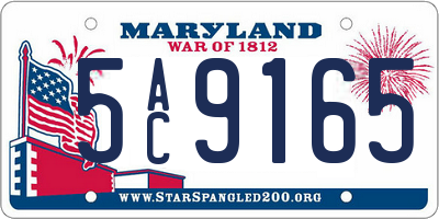 MD license plate 5AC9165