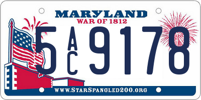 MD license plate 5AC9178