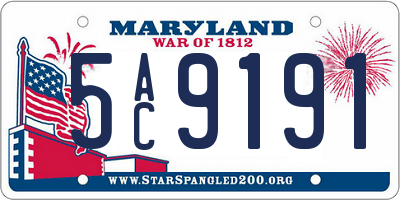 MD license plate 5AC9191