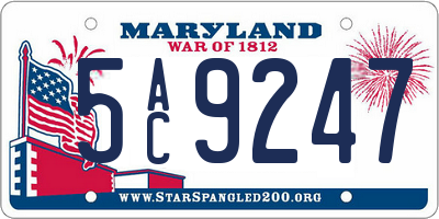 MD license plate 5AC9247