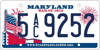 MD license plate 5AC9252