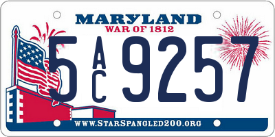 MD license plate 5AC9257