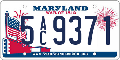MD license plate 5AC9371