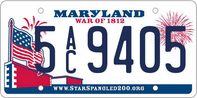 MD license plate 5AC9405