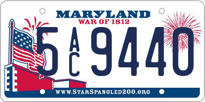 MD license plate 5AC9440