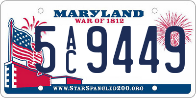 MD license plate 5AC9449