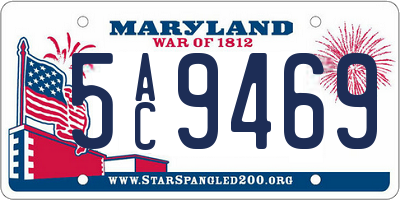 MD license plate 5AC9469