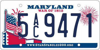 MD license plate 5AC9471