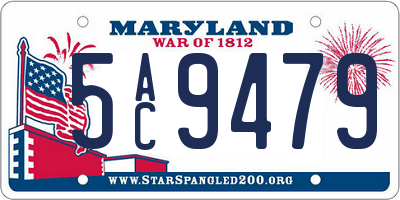 MD license plate 5AC9479