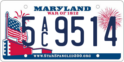 MD license plate 5AC9514
