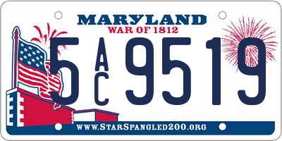 MD license plate 5AC9519
