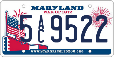 MD license plate 5AC9522